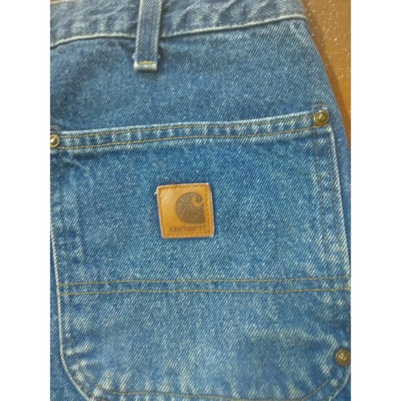 Carhartt Mens Blue Denim Carpenter Jeans Relaxed Fit 36x30 Heavy Duty - Picture 3 of 7